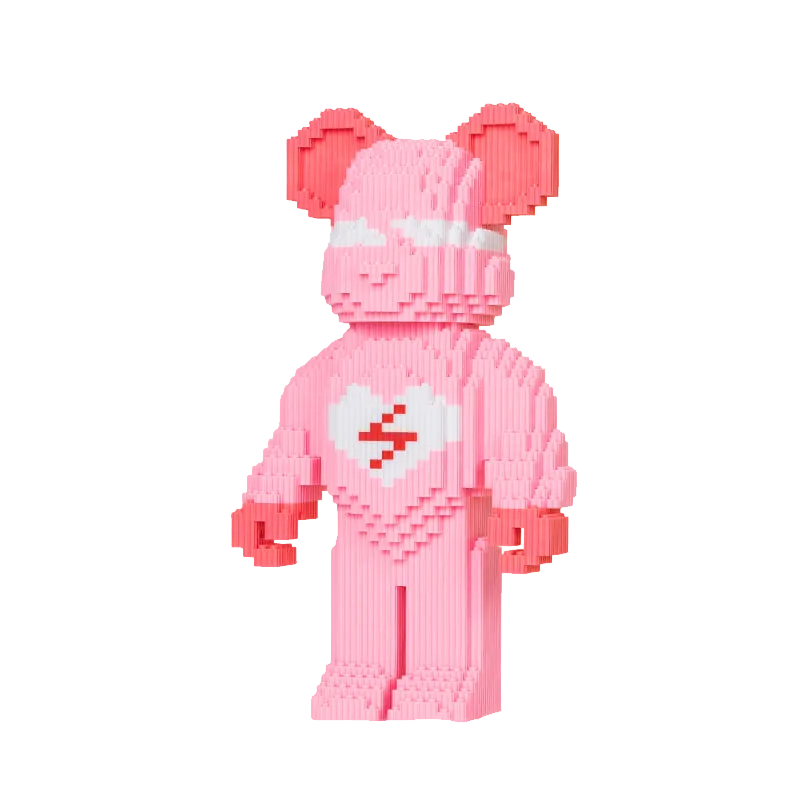 Pink lightning Bear Micro Building Blocks Set(4570PCS)Gifts for collectors and enthusiasts