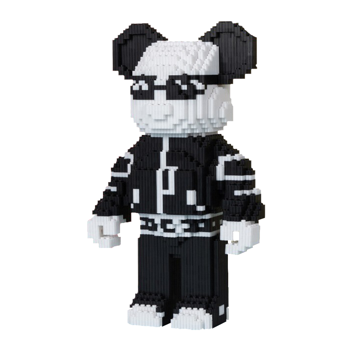 Teddy Blocks Cool Black Glasses Bear Micro Building Blocks Set(4416PCS)Gifts for collectors and enthusiasts