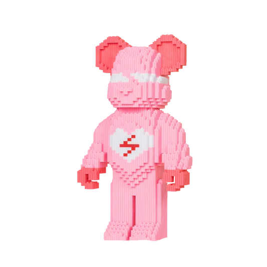 Pink lightning Bear Micro Building Blocks Set（4570PCS）Gifts for collectors and enthusiasts