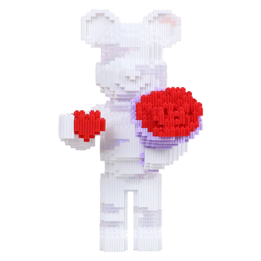 Teddy Blocks Handheld Flower White Bear Micro Building Blocks Set（4746PCS）Gifts for collectors and enthusiasts