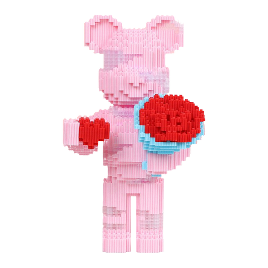Teddy Blocks Handheld Flower Pink Bear Micro Building Blocks Set（4746PCS）Gifts for collectors and enthusiasts
