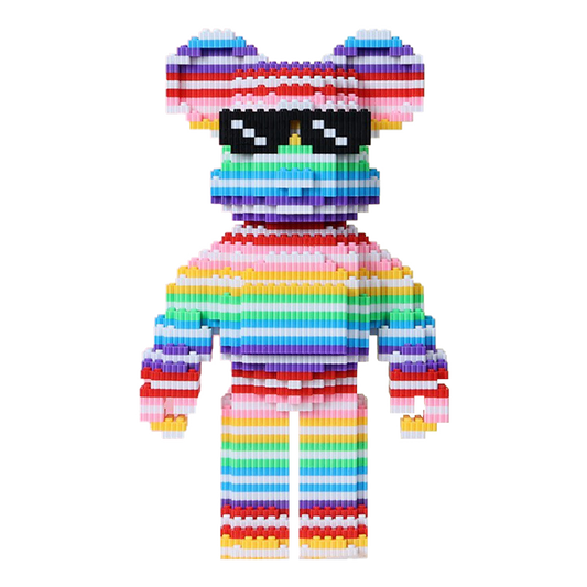 Teddy Blocks Cool Stripes Bear Micro Building Blocks Set（4180PCS）Gifts for collectors and enthusiasts